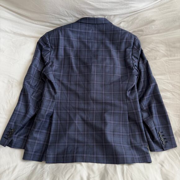 Austin Taylor Platinum Purple Plaid Wool Blazer Men’s 58R Sport Coat - Picture 6 of 14